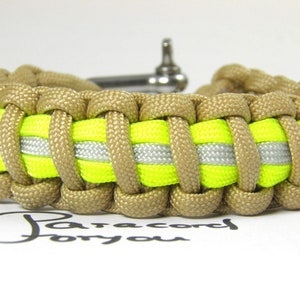 Firefighter Paracord Bracelet-Handmade-Firefighter Bracelet-Stainless Steel Shackle image 3