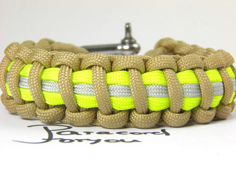 Firefighter Paracord Bracelet-Handmade-Firefighter Bracelet-Stainless Steel Shackle image 3