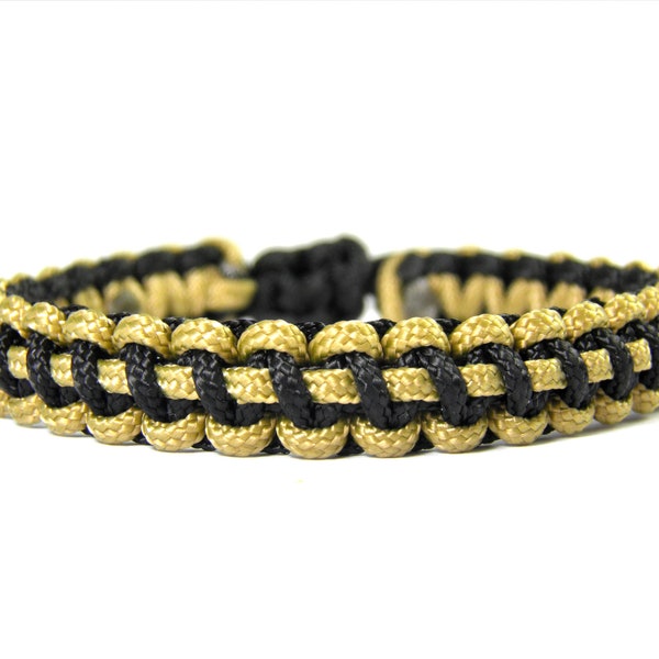 Verstellbares Armband aus US Paracord Typ 1-Teamfarben-NFL-Fußballteams uvm. - Schwarz + Gold