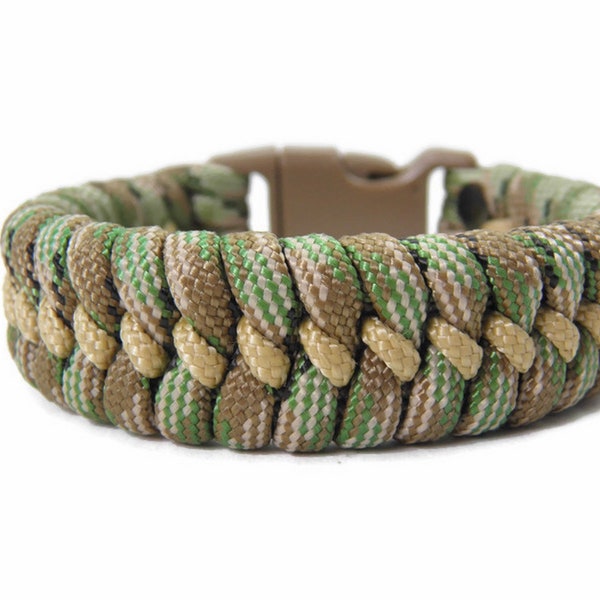 Paracord Armband Camo Style - Stitched - Fishtail - Survival Armband - Handmade