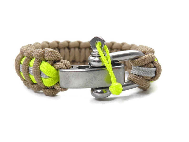 Firefighter Paracord Bracelet-Handmade-Firefighter Bracelet-Stainless Steel Shackle image 2