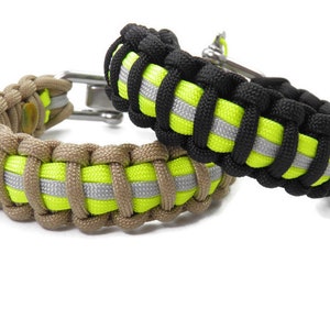 Firefighter Paracord Bracelet-Handmade-Firefighter Bracelet-Stainless Steel Shackle image 1