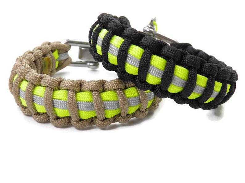 Firefighter Paracord Bracelet-Handmade-Firefighter Bracelet-Stainless Steel Shackle image 1