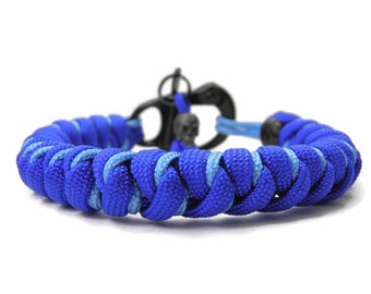 Men's Paracord Bracelet - Survival Bracelet - Stainless Steel Shackle- Snake