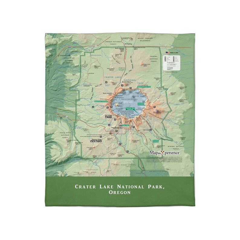 FREE SHIP Crater Lake NP Plush Throw Blanket