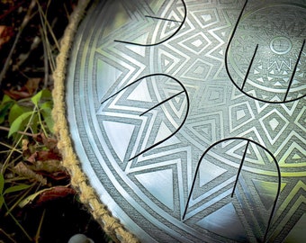 Steel tongue drum Solar especially for travel with nine notes, rich clean high quality sound from master Dmitrii Gubarev, like small handpan