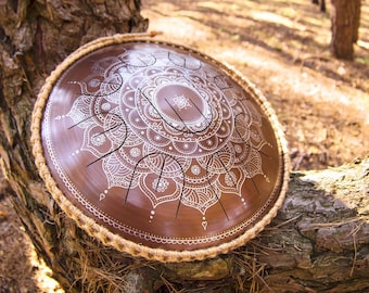 Especially for travel steel tongue drum Frozen Flower with nine notes, rich pure high quality sound from master Dmitrii Gubarev, handpan