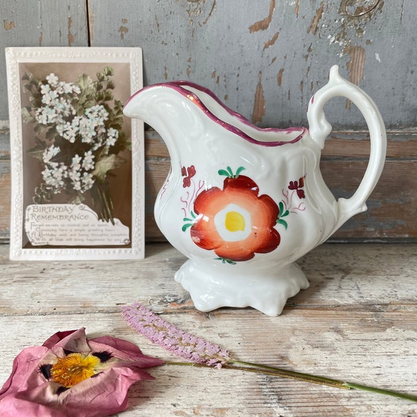 Pretty pink Lustre jug, small, 19th century