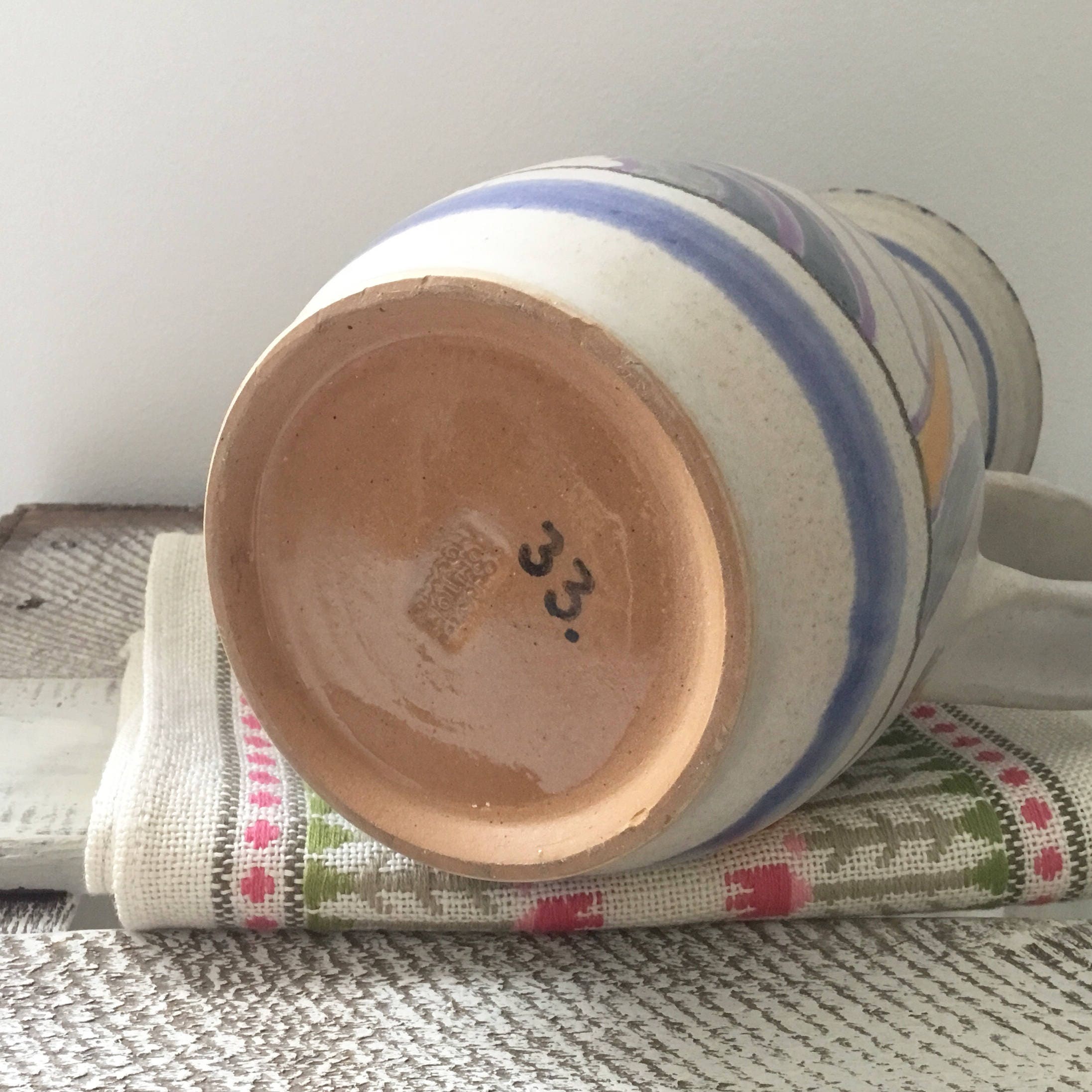 Beautiful hand painted Honiton pottery jug.