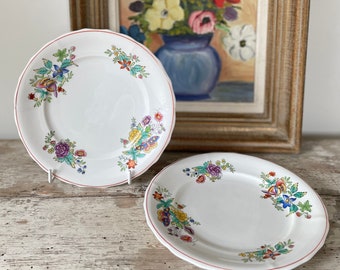 A vintage pair of Spode Copeland floral side plates