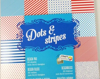 small Scrapbook Blossomy with 30 leaves, Scrapbook Paper scrapbook paper pad points stripe red blue white pattern (dots & stripes)