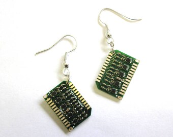 Drop Circuit Board Earrings | Geeky Jewellery
