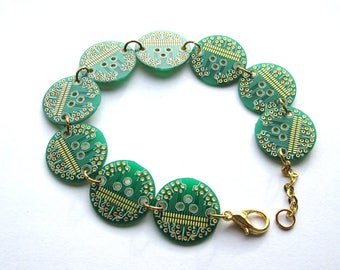 Round Circuit Board Bracelet | Geeky Jewellery