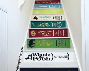 Book Spine Stair Riser Decals - Customised