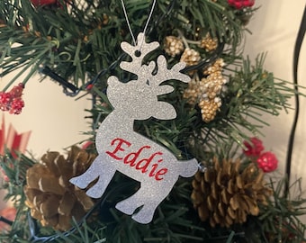 Personalised Reindeer and bauble shaped Christmas Tree Decorations**FREE UK DELIVERY**