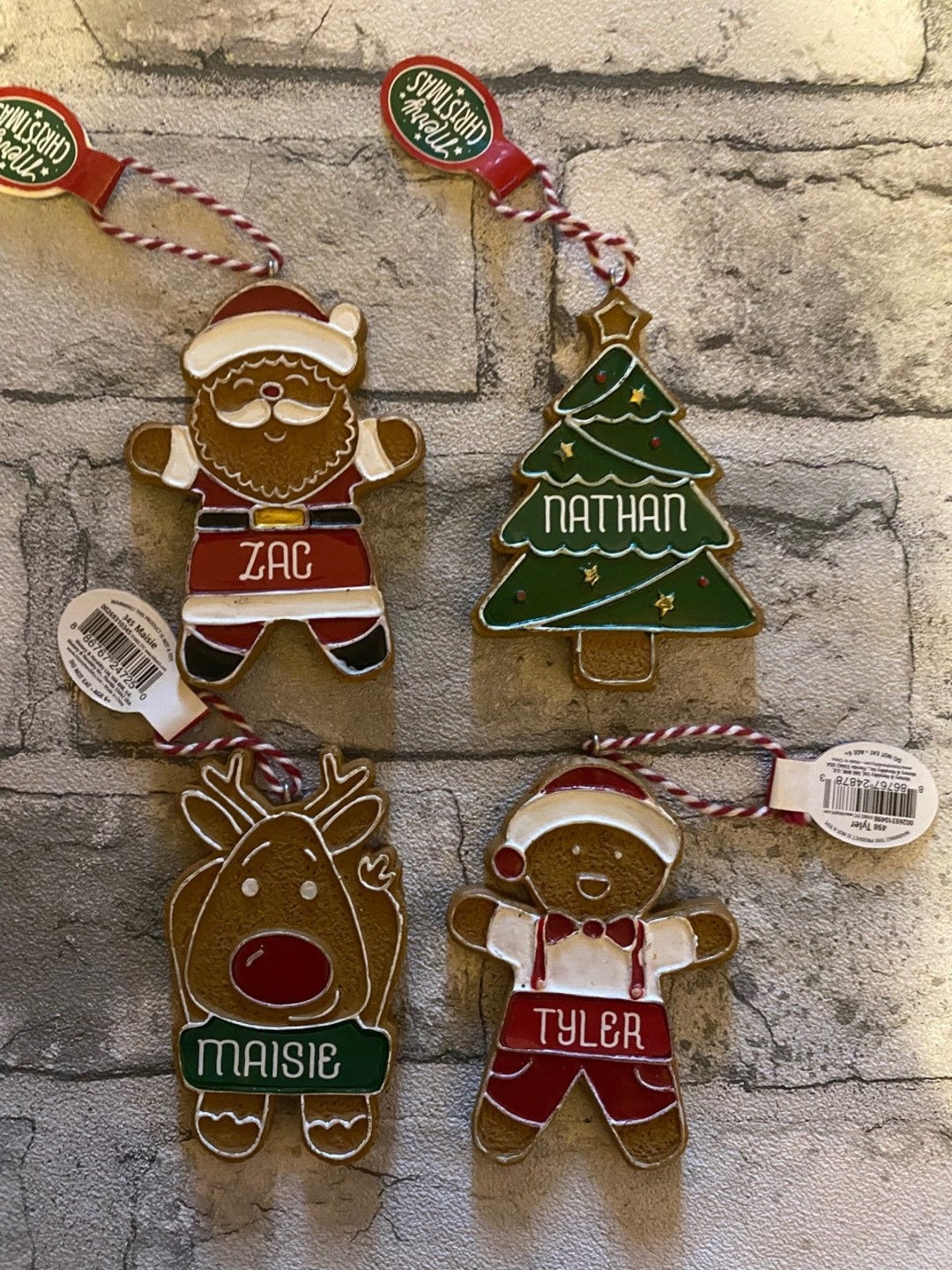 Personalised Gingerbread Christmas Tree Decorationsfree UK DELIVERY