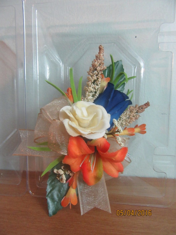 Prom Corsage Weddings Wristlet BlueCoralTeal Rose Corsage Mother/'s Day Corsage Wedding Corsage Mother/'s Day Rose Wrist Corsage