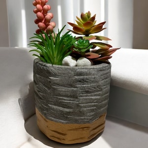 Mixed Succulent Arrangement in stoneware, succulent arrangement, succulent decor, mixed succulents, farmhouse decor, minimalist, succulents
