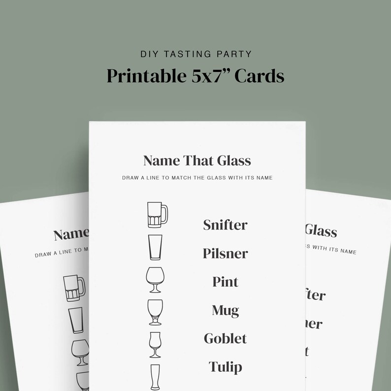 Printable Beer Tasting Game Cards Beer Tasting Party 5x7 Instant