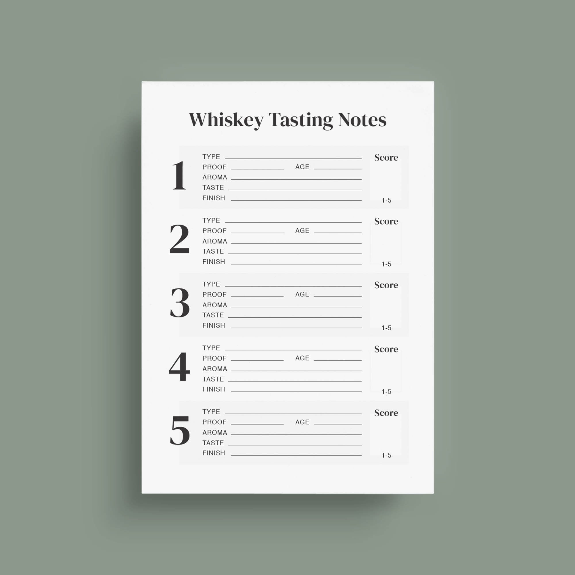 Printable Whiskey Tasting Score Cards  Whiskey Tasting Party  Tasting  Notes  22x22  Instant Download With Regard To Scotch Tasting Notes Template