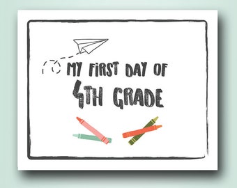 printable first day of 4th grade sign | back to school photo prop | digital download