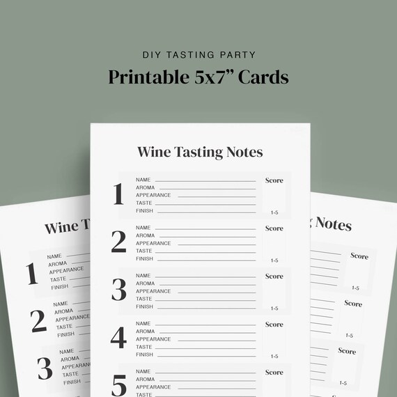 Printable Wine Tasting Score Cards Wine Tasting Party - Etsy