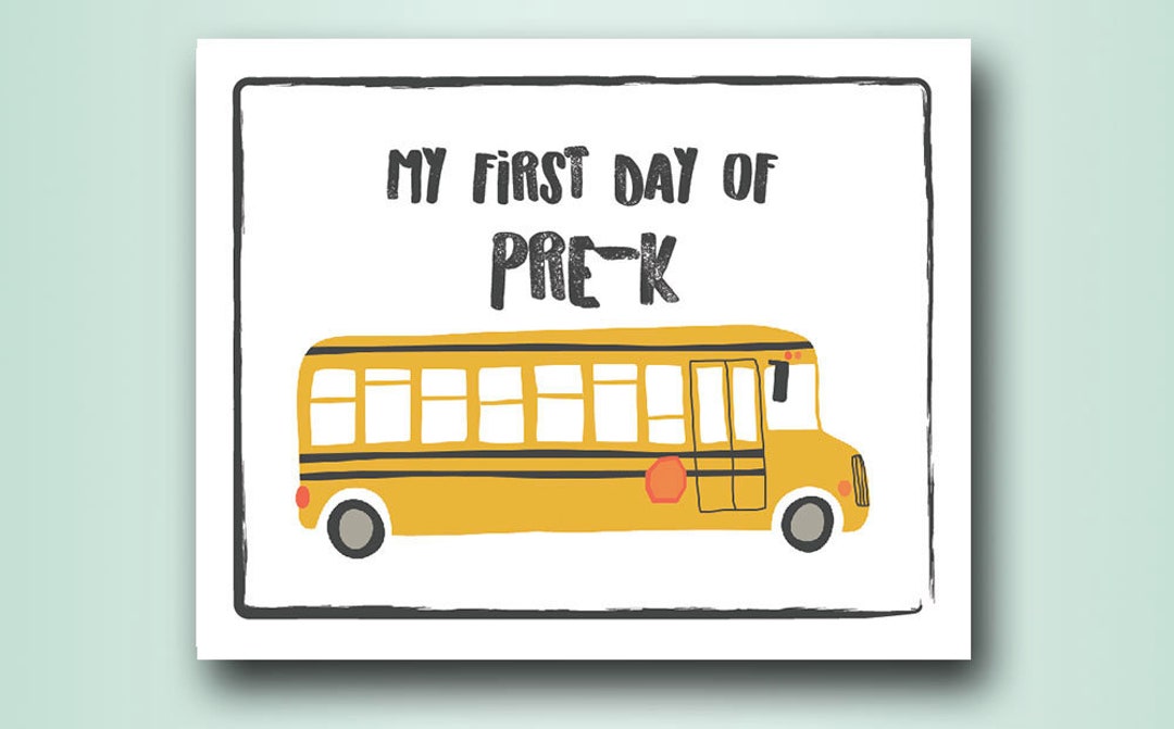 Printable First Day of Pre-k Sign Back to School Photo Prop Digital ...