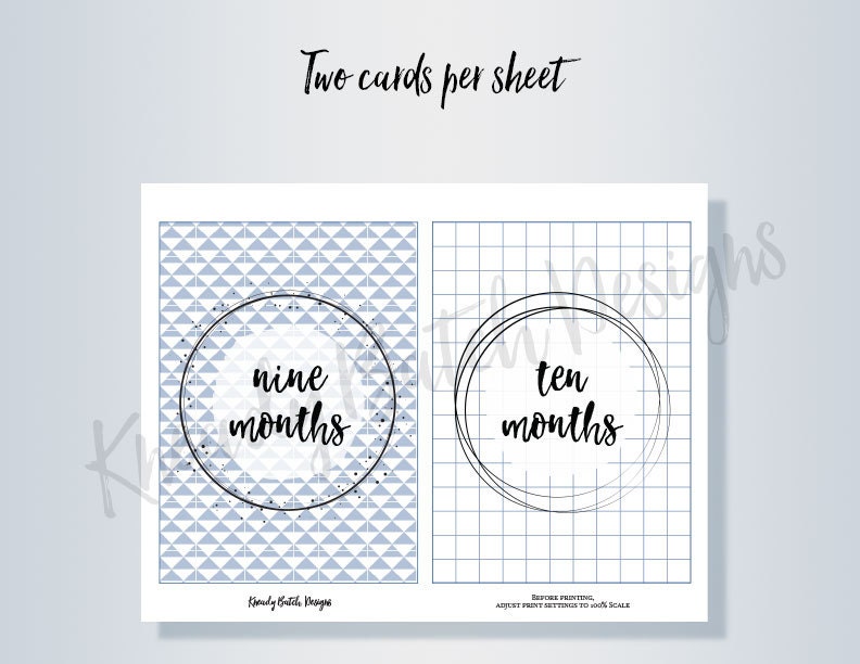 Printable Baby Milestone Card Baby Age Sign Month by Month Photo Prop Instant Download - Etsy