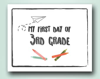 printable first day of 3rd grade sign | back to school photo prop | digital download