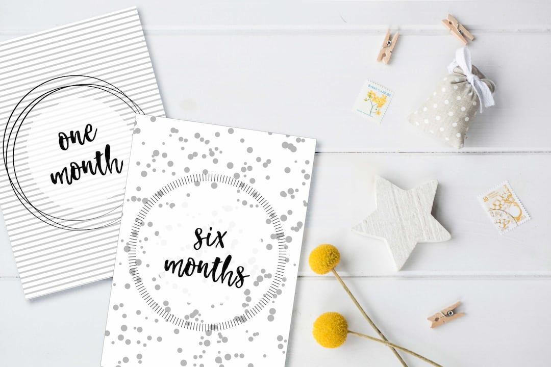 Printable Baby Milestone Card Baby Age Sign Month by Month Photo Prop Instant Download - Etsy