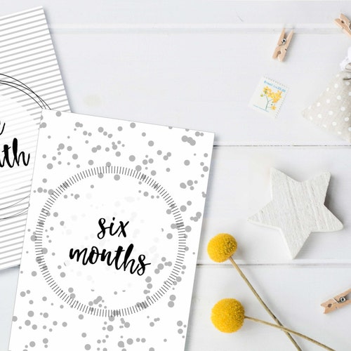 Printable Baby Milestone Card Baby Age Sign Month by Month - Etsy