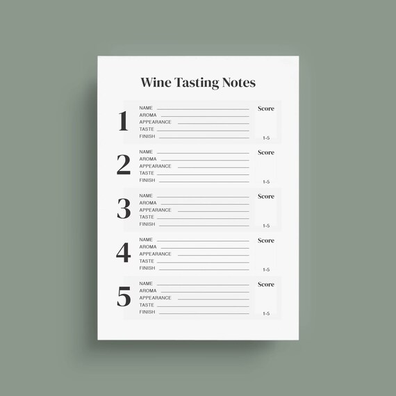 Printable Wine Tasting Score Cards Wine Tasting Party Etsy