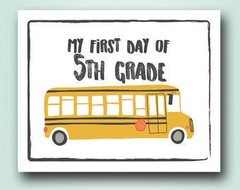 printable first day of 5th grade sign | back to school photo prop | digital download