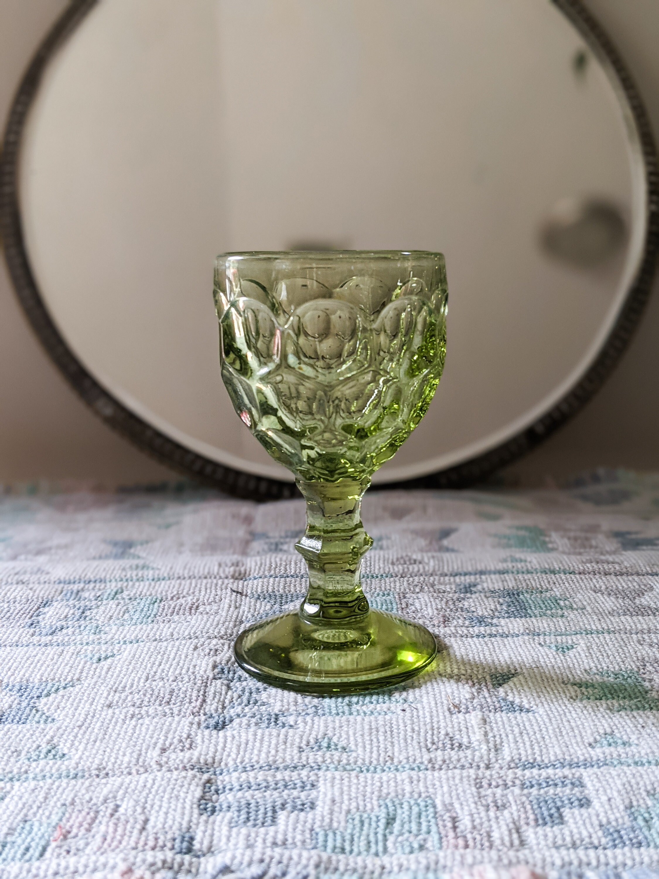 Green Fostoria Depression Glass Moonstone Goblet 3.5 Etsy