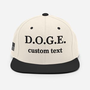 Custom DOGE Hat Elon Musk Inspired Personalized Funny Snapback Gift for Him Gift for Dad Department of Government Efficiency Baseball Cap