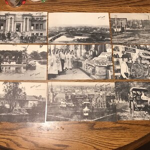 Aurora Illinois Vintage Postcards Aurora Savings Bank Set di 9 grandi 8 1/4”x 4 3/4” Riproduzione rppc. Fotografie reali Scene Storiche