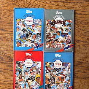 Vintage Topps Baseball Card Book van Surf Detergent Keuze uit 4: Chicago Cubs, White Sox, Giants, Brewers ppbk Foto's en teaminformatie 1952-1986