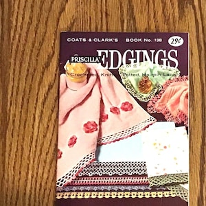 Vintage Needlecraft booklet Coats and Clark “Edgings” 1960s patterns crochet knit tatting tat fancy trim