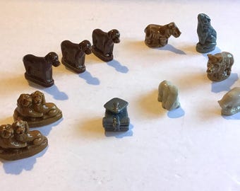 Vintage Wade Miniatures English China Ceramic Wade Whimsies Collectible fairy garden animals doll house Red Rose Tea figurines Each sold sep