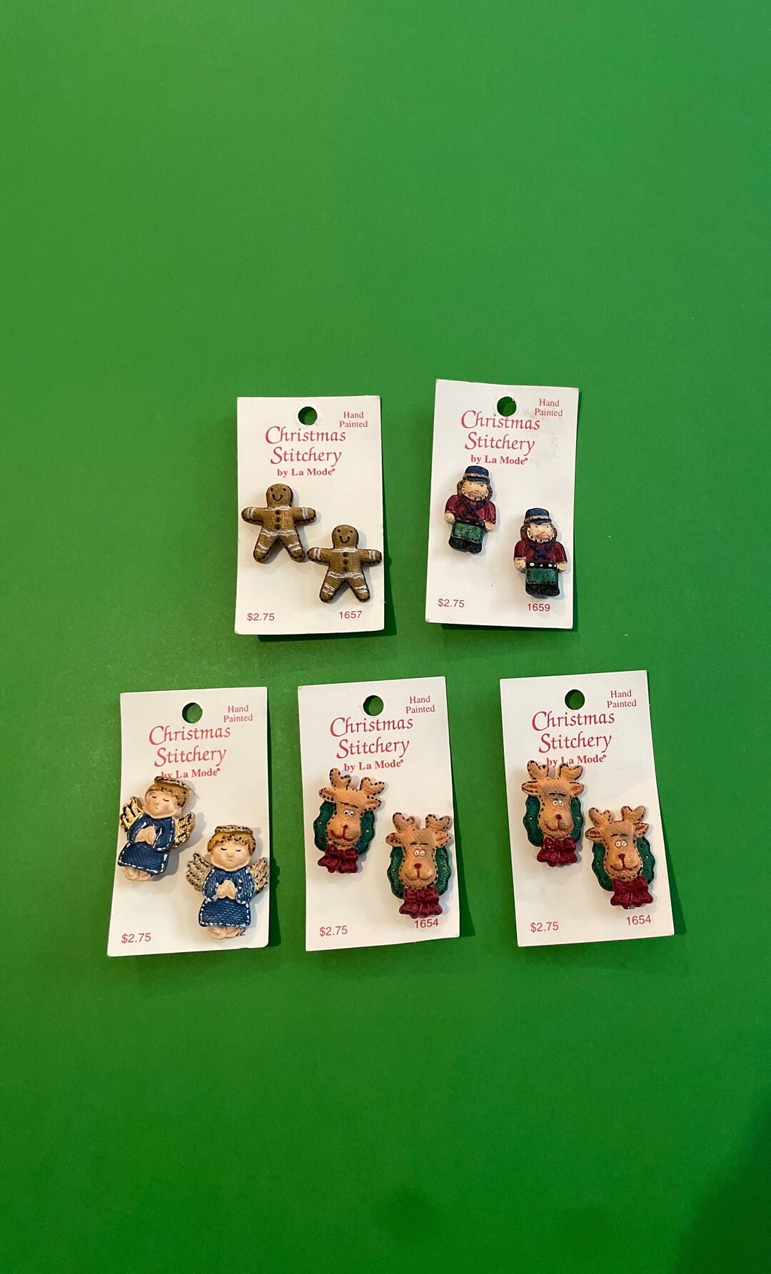 Novelty Christmas Buttons by La Mode Handpainted Choice of Etsy