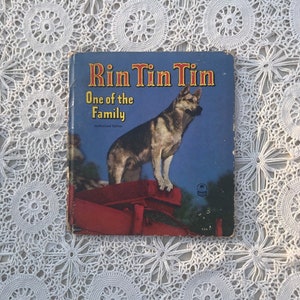 Rin Tin Tin 1953 Vintage Kinderbuch Deutscher Shepard, Withman Edition, illustrierter Hund und Junge, leicht zu lesen