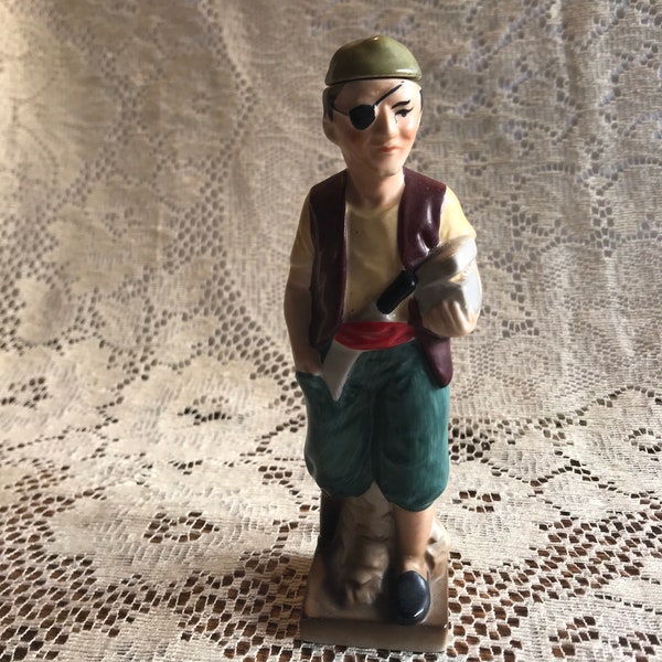 Pirate Decanter Figurine  Fuller Brush After Shave Lotion, 7” tall Made in Japan preowned, empty  porcelain collectible