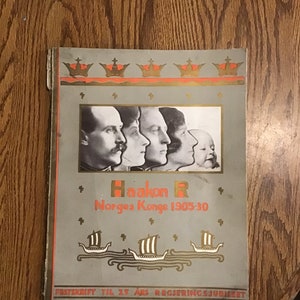 Vintage Norwegian Book “Haakon R Norges Kong 1905-30” Norway Royal History Jubilee of Reign King Monarchy ppbk Souvenir Magazine foreign