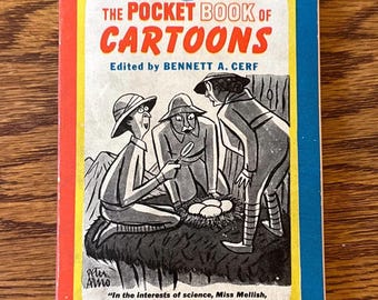 Bennett Cerf "O Livro de Bolso de Cartuns" 101 Piadas Engraçadas 1943 Segunda Guerra Mundial Edição de bolso Humor Clássico
