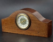 Mercedes Wooden Mantel Clock With Battery Powered Movement West Germany