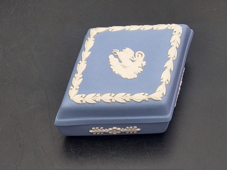 Wedgwood Blue Jasperware Rhombus Shape Trinket Box