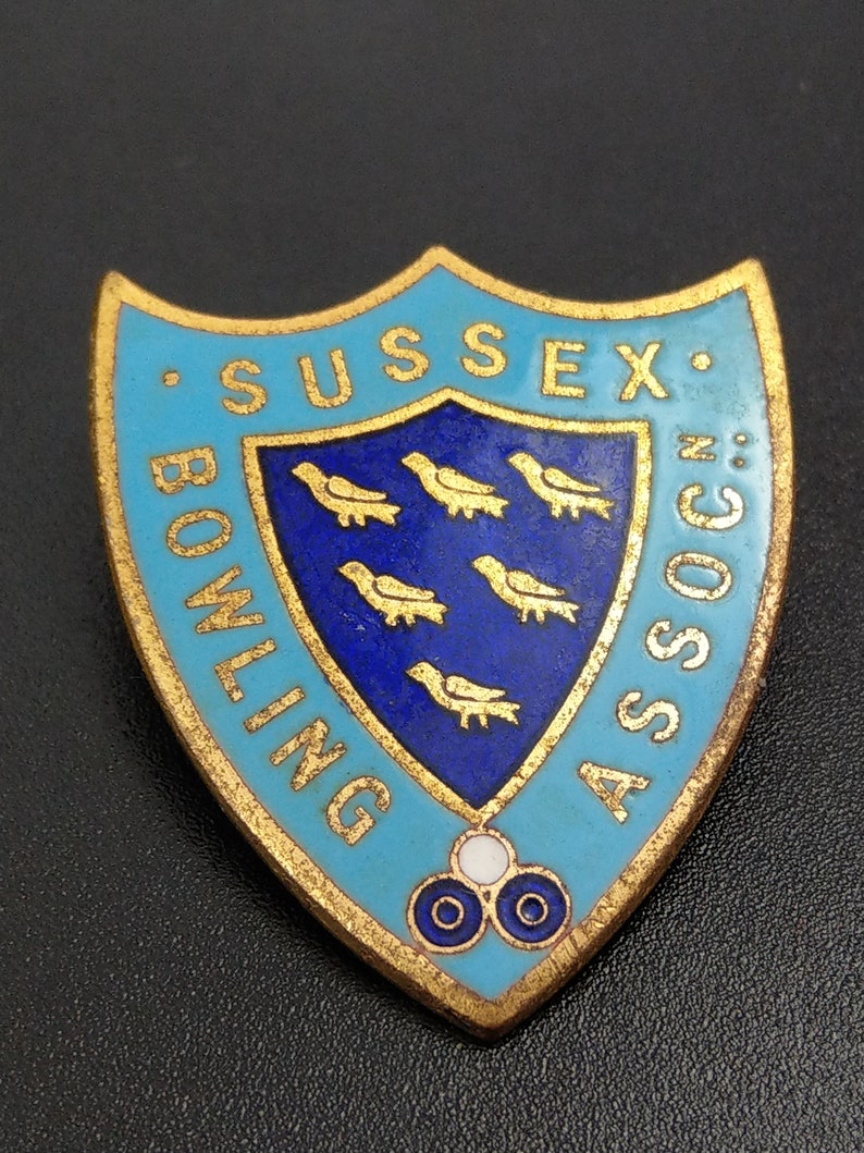Enamel Pin Badge Sussex County Bowling Association by H W Etsy