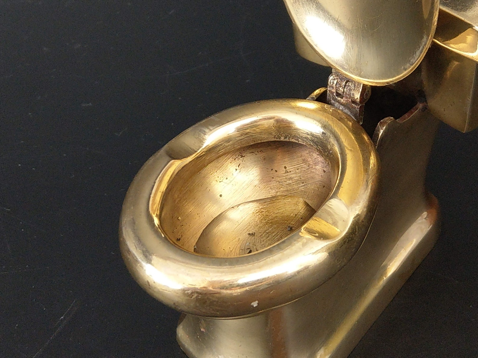 Vintage Novelty Brass Toilet Ashtray and Matchbox Holder Etsy