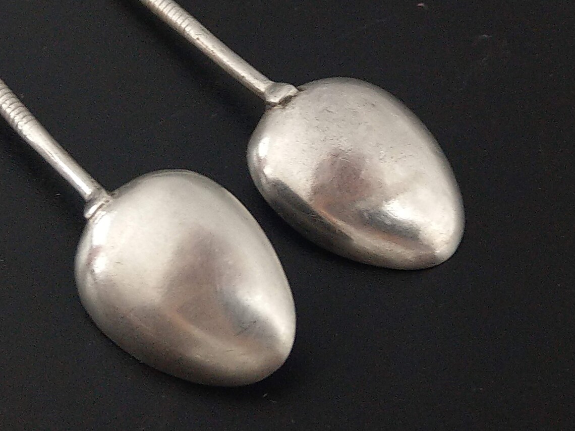 Thai Sterling Silver Small Spoons With Lobster and Figure Etsy
