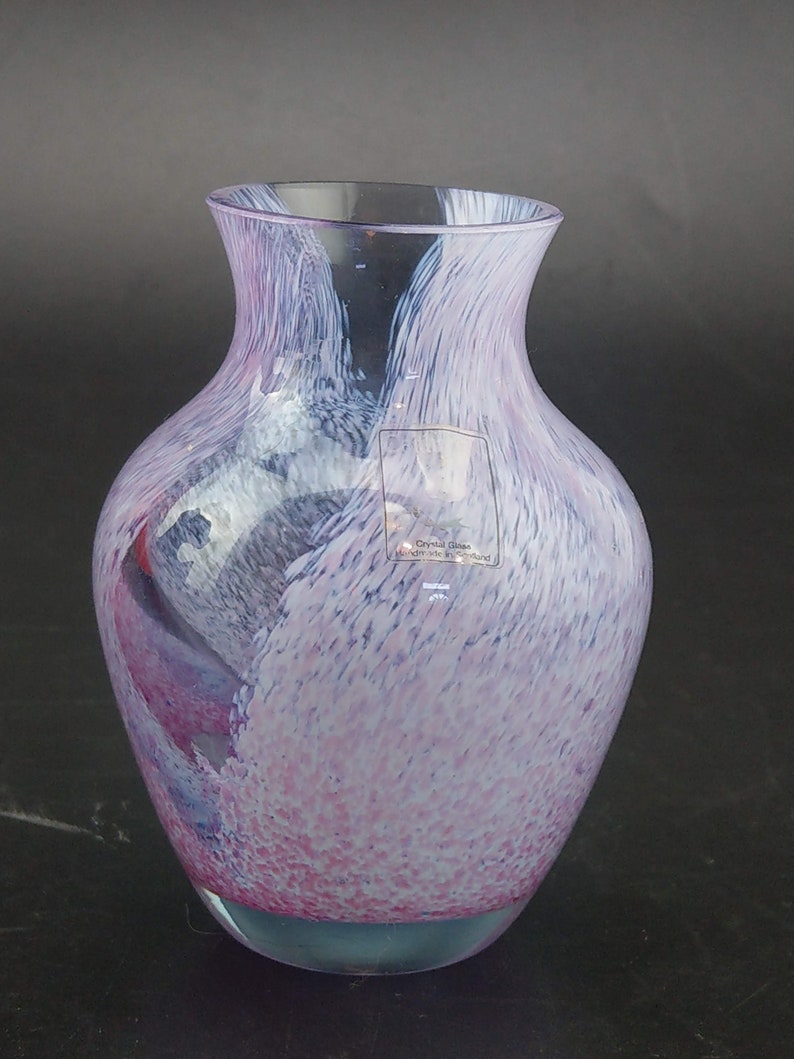 Scottish Caithness Crystal Glass Small Pink Vase Etsy